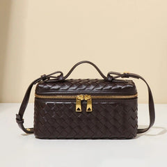 Bootara Women's Atelier Cube Carrier Bias-Weave Top Handle Bag with Convertible Strap