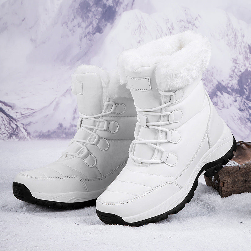 Bootara Women's Thermal Winter Hiking Boots - High-Cut Fleece Lined Snow Boots (Pink, White & Black - US 5-10)