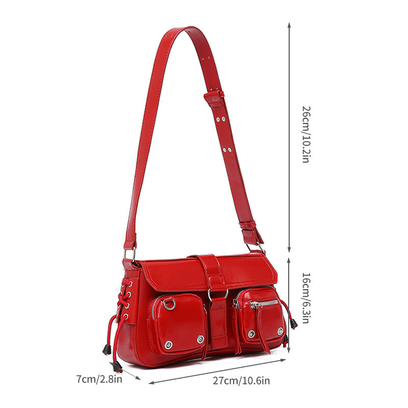 Bootara Women’s Structured Baguette Bag - PU Leather Topstitched Purse for Urban Minimalism