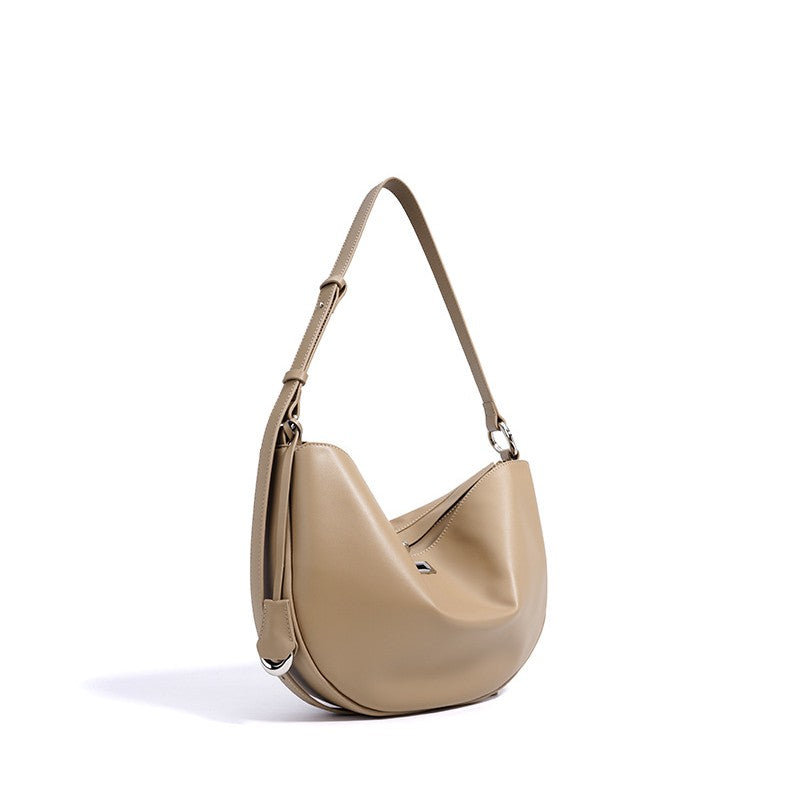 Bootara Women's Hush Rider Bucket — Genuine Leather Saddle Bag with Signature Lock Fastening & Convertible Shoulder Strap