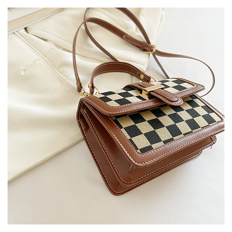 Bootara Women’s Stylish Houndstooth Checkered Crossbody Bag - Compact Square Shoulder Bag for Everyday Use