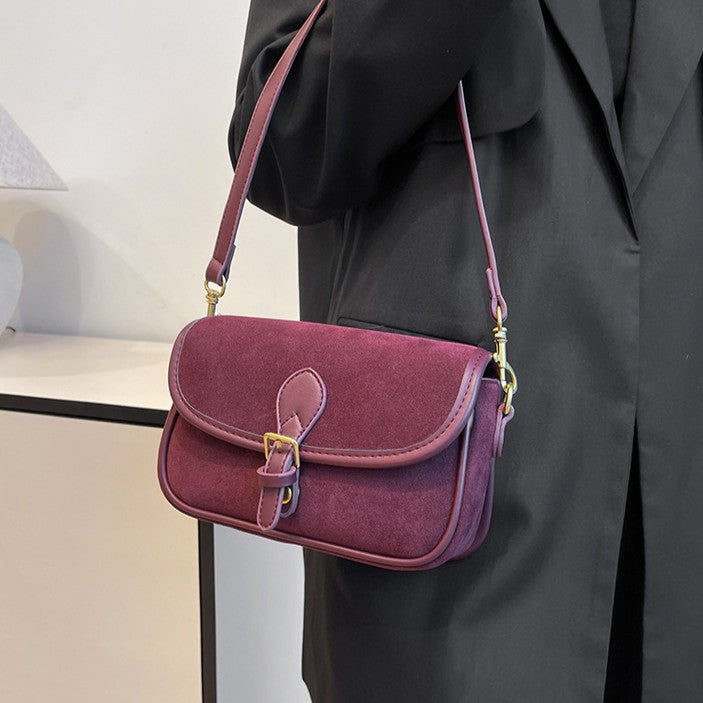 Bootara Women's Saddle Luxe Sling Bag - Matte Vintage Crossbody with Signature Buckle & Adjustable Wear