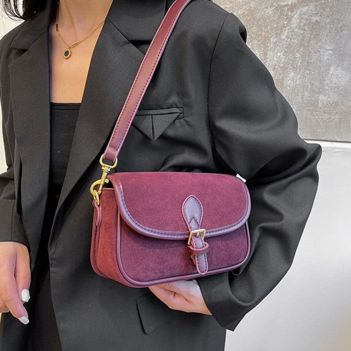 Bootara Women's Saddle Luxe Sling Bag - Matte Vintage Crossbody with Signature Buckle & Adjustable Wear