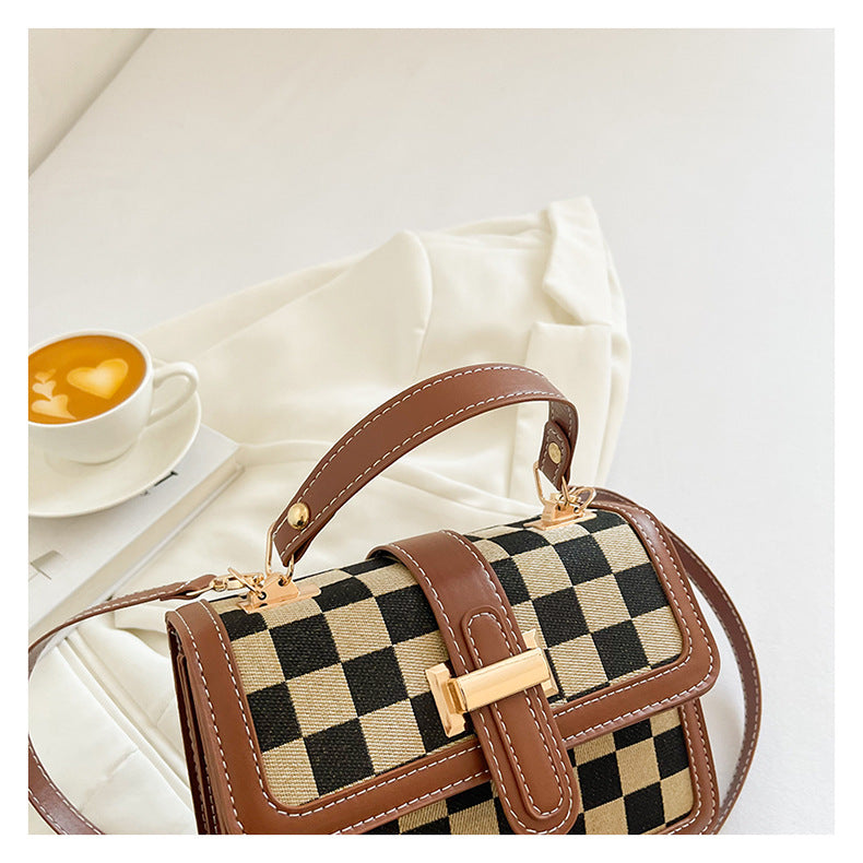 Bootara Women’s Stylish Houndstooth Checkered Crossbody Bag - Compact Square Shoulder Bag for Everyday Use
