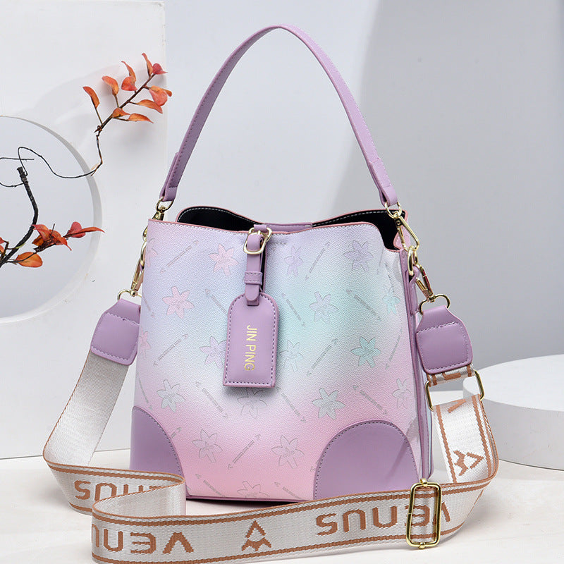 Bootara Women's Iridescent Prism Multi-Way Bucket Bag – Color-Shifting Rainbow Shoulder Crossbody Handbag