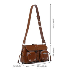 Bootara Women’s Structured Baguette Bag - PU Leather Topstitched Purse for Urban Minimalism