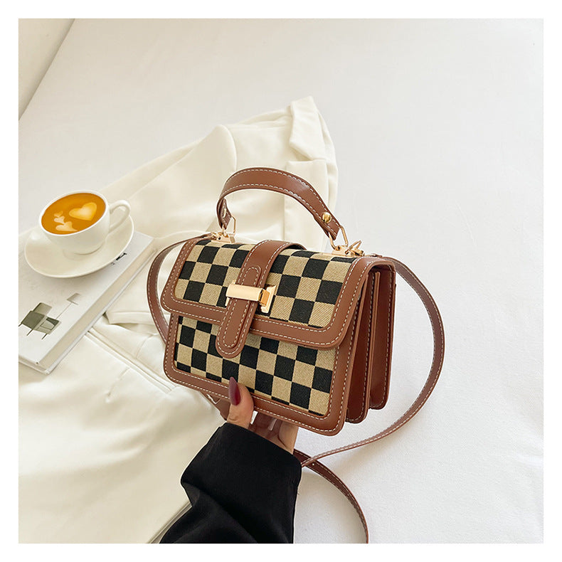 Bootara Women’s Stylish Houndstooth Checkered Crossbody Bag - Compact Square Shoulder Bag for Everyday Use