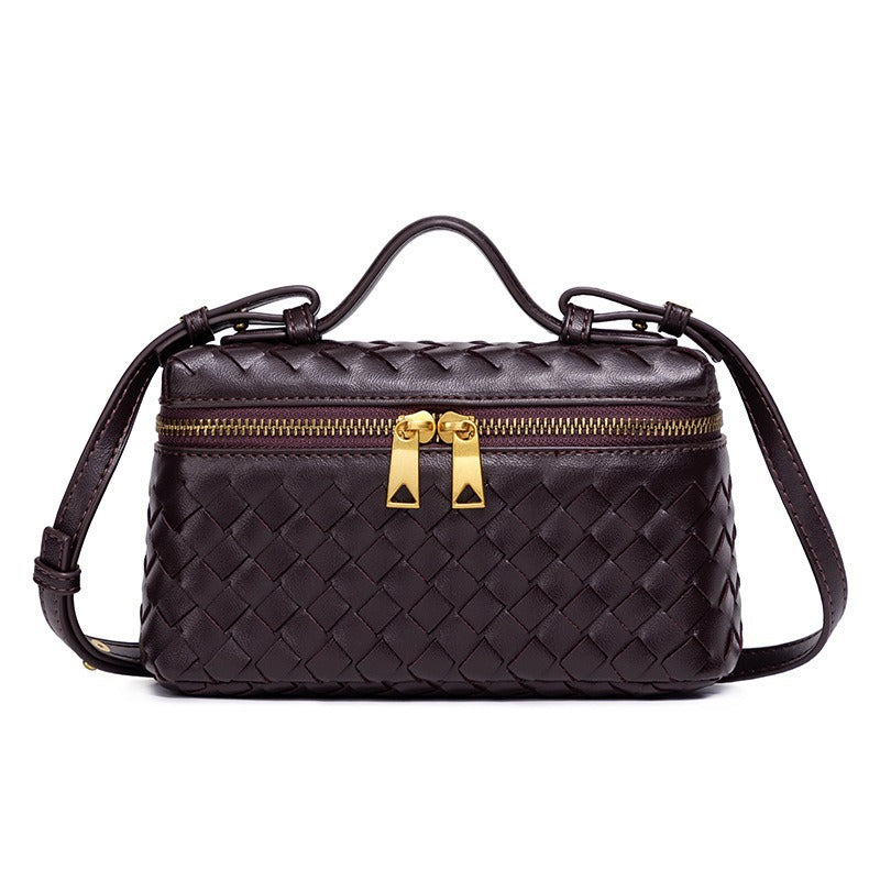 Bootara Women's Atelier Cube Carrier Bias-Weave Top Handle Bag with Convertible Strap