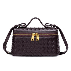 Bootara Women's Atelier Cube Carrier Bias-Weave Top Handle Bag with Convertible Strap