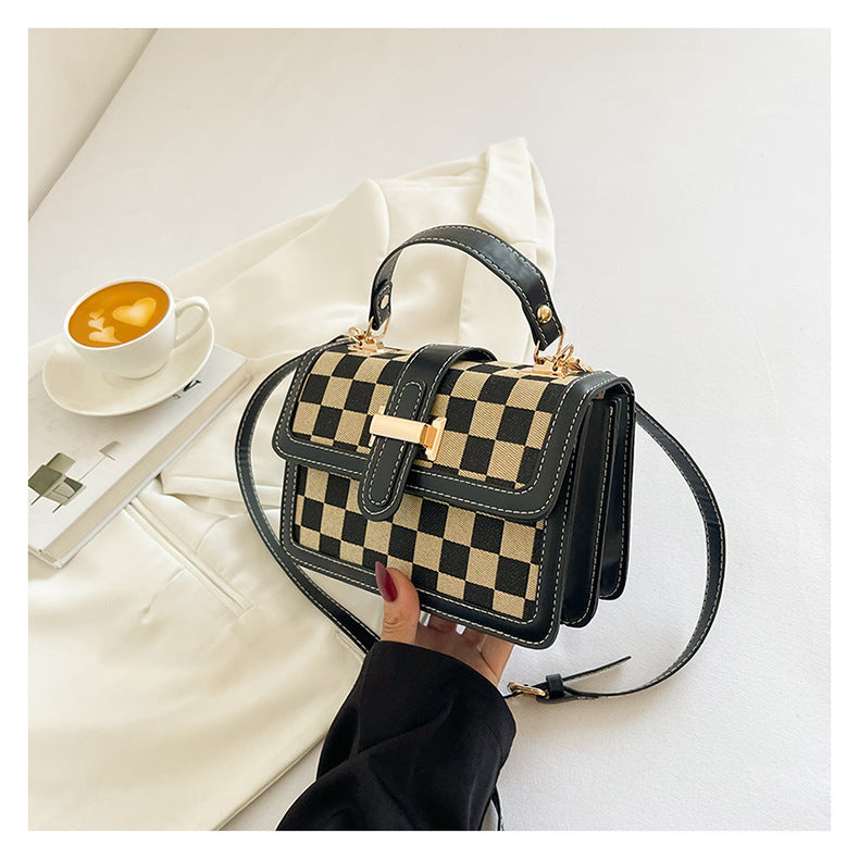 Bootara Women’s Stylish Houndstooth Checkered Crossbody Bag - Compact Square Shoulder Bag for Everyday Use