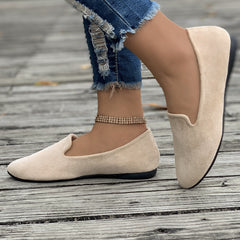 Bootara Women's Plus Size Pointed-Toe Slip-On Loafers Casual Flat Comfort Shoes