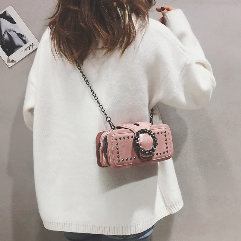 Bootara Women’s Vintage Rhinestone Chain Crossbody Bag - Mini Square Purse with Magnetic Closure