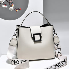Bootara Women’s Signature-Buckle Square Bucket Bag - Premium Convertible Shoulder & Crossbody with Architectural Silhouette & Elevated Minimalism