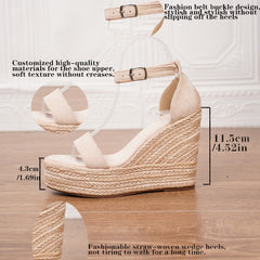 Bootara Women’s Soleil Jute Platform Wedge Sandals – Minimalist Ankle-Strap Espadrille Heels (US 3.5–10.5)