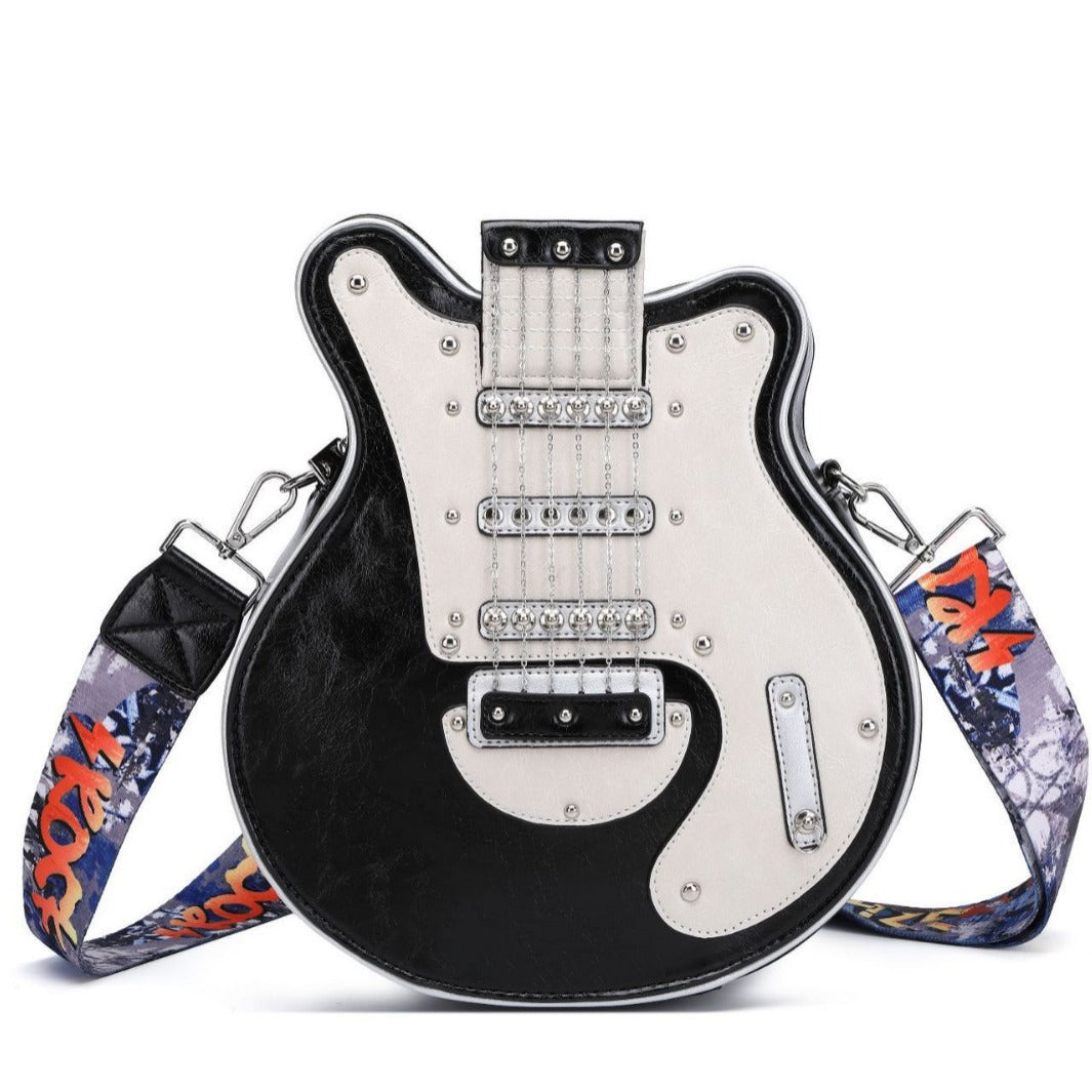 Bootara Women's Handmade Guitar-Shaped Shoulder Bag  – Unique Bohemian Crossbody Purse, Vintage Creative Design Fashion Accessory