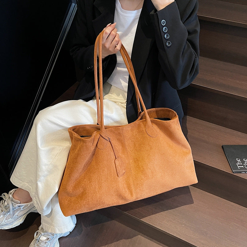 Bootara Women's  Luxe Suede Minimalist Tote Bag — Spacious Carryall with Curated Everyday Elegance