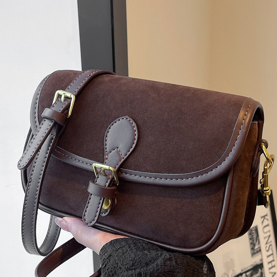 Bootara Women's Saddle Luxe Sling Bag - Matte Vintage Crossbody with Signature Buckle & Adjustable Wear