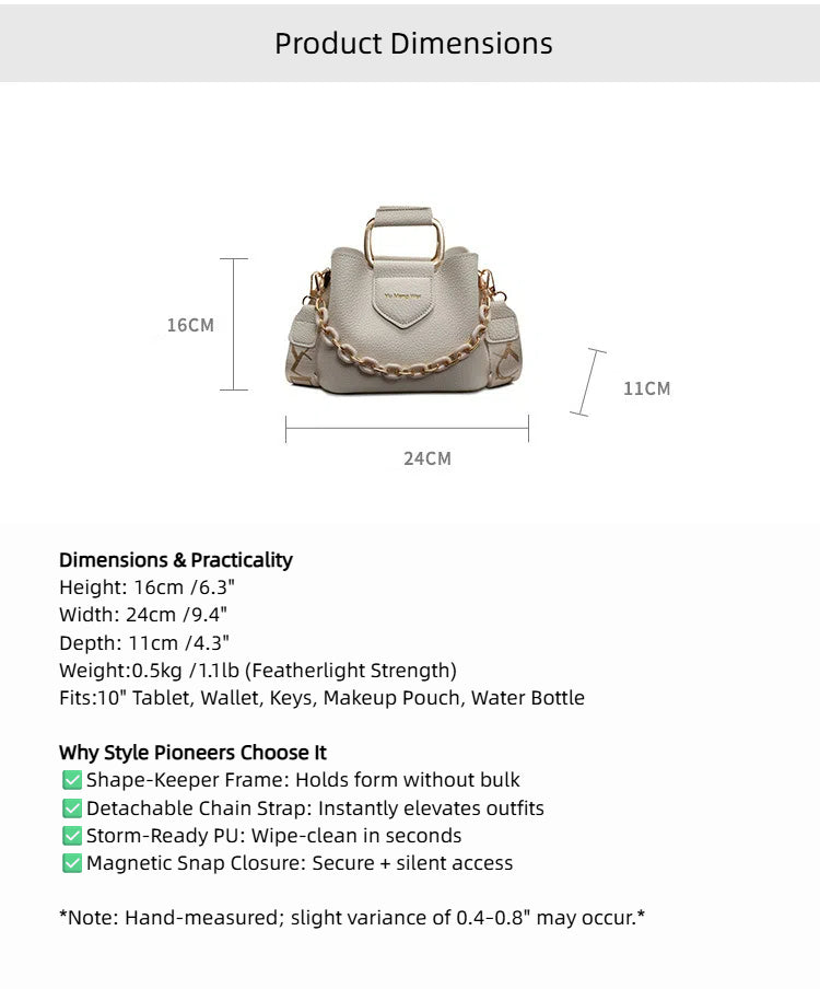 Bootara Women's Fashion Tote Bag - Convertible Shoulder to Crossbody Purse with Detachable Chain Strap, Minimalist PU Leather Commuter Handbag