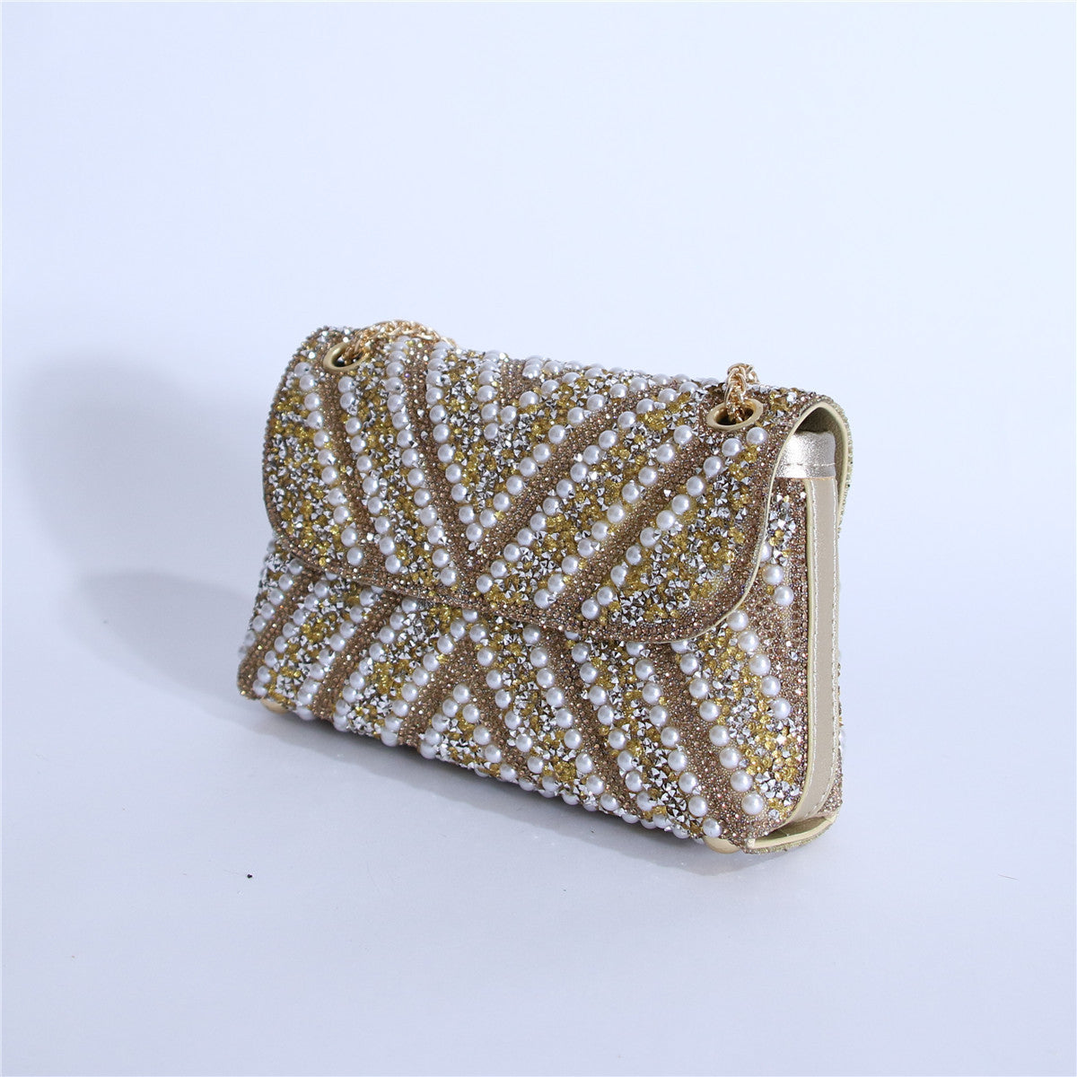 Bootara Women's Moonrise Pearl Clutch - Convertible Chain Evening Bag for Galas & Soirées
