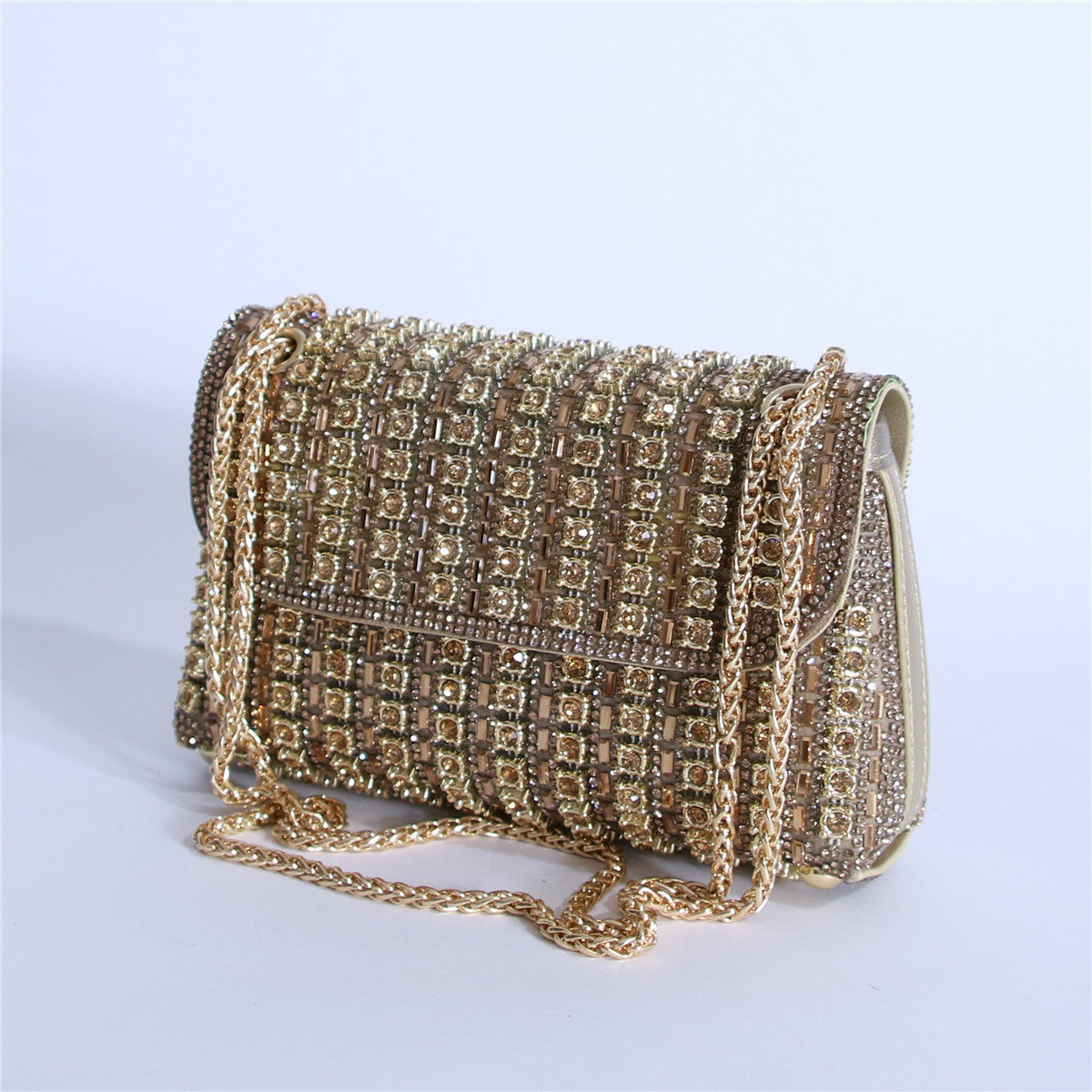 Bootara Women's Crystal-Embellished Evening Clutch – Women’s Adjustable Chain Strap Shoulder Bag for Galas, Parties & Luxury Events