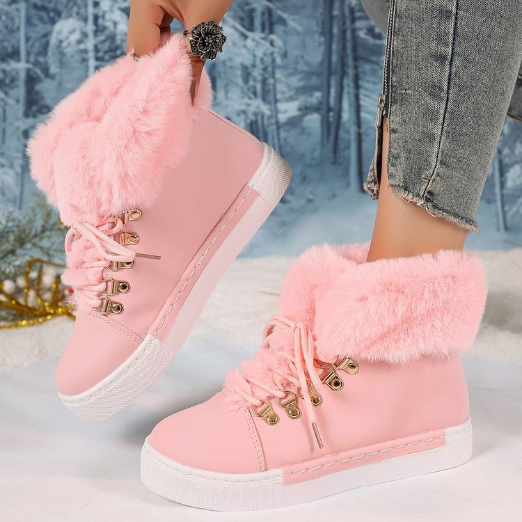 Bootara Women's Heritage Plush Snow Boot - Platform Winter Boots with Faux Fur Lining & Classic Lace-Up Design (US 5-10.5)