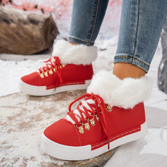Bootara Women's Heritage Plush Snow Boot - Platform Winter Boots with Faux Fur Lining & Classic Lace-Up Design (US 5-10.5)