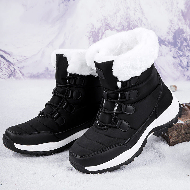 Bootara Women's Thermal Winter Hiking Boots - High-Cut Fleece Lined Snow Boots (Pink, White & Black - US 5-10)