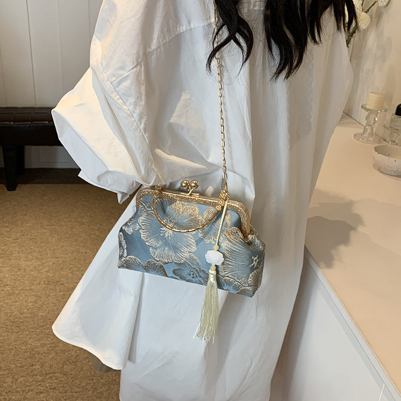 Bootara Women's Vintage Satin Mini Crossbody Bag - Retro Silk Handheld Purse - Petite, Elegant & Versatile