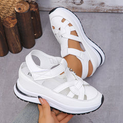 Bootara Women's Plus Size Comfort Chunky Gladiator Sandals - Wide Fit Adjustable Roman Style with Airflow Holes