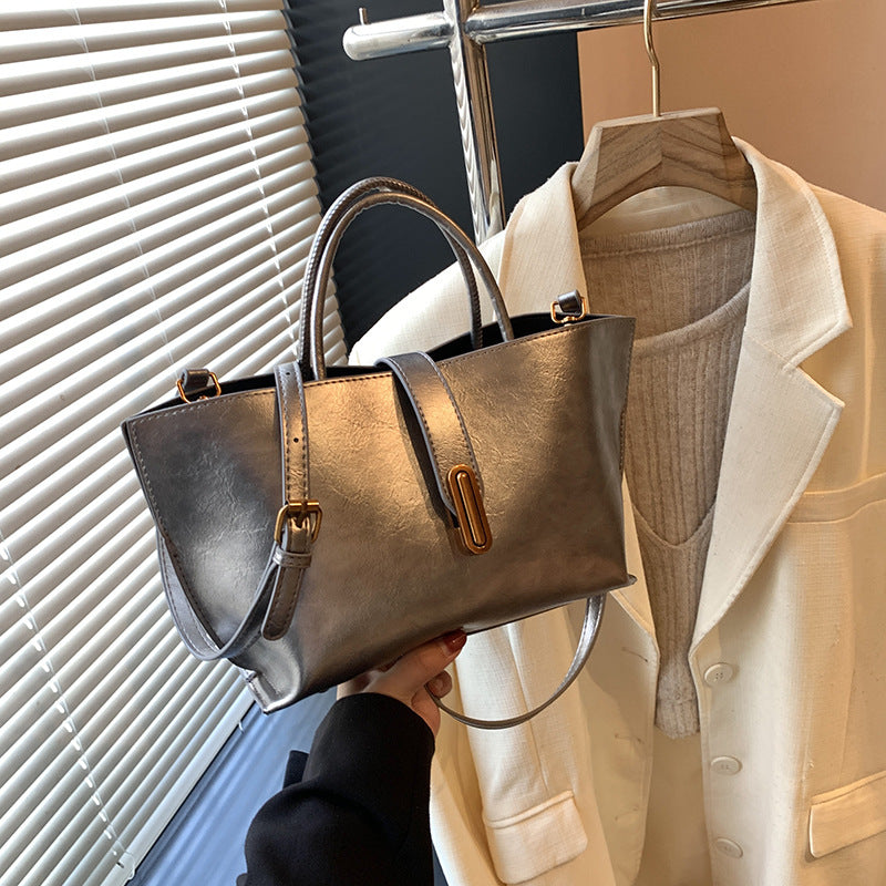 Bootara Women's Polished Commuter Tote -  Textured Leather Convertible Work Bag | Spacious Crossbody to Handheld Carryall for Professionals