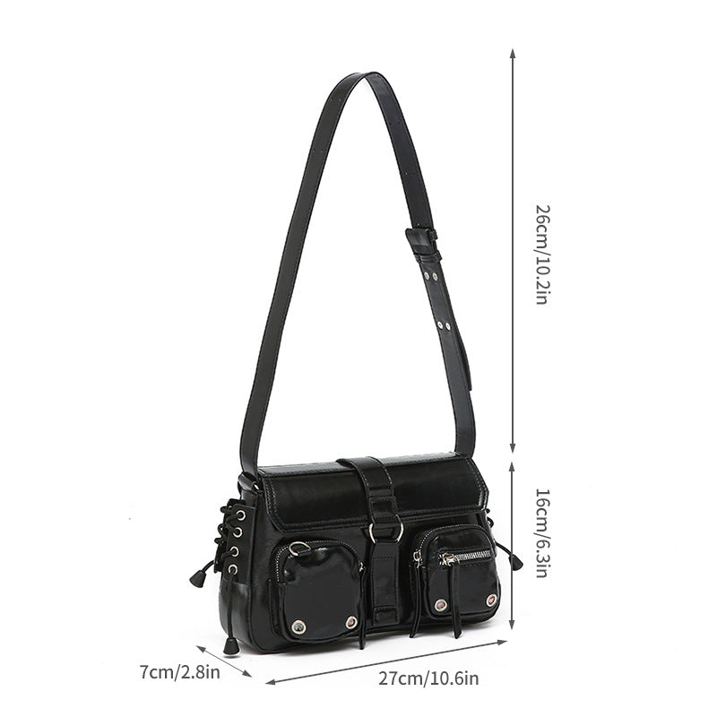Bootara Women’s Structured Baguette Bag - PU Leather Topstitched Purse for Urban Minimalism