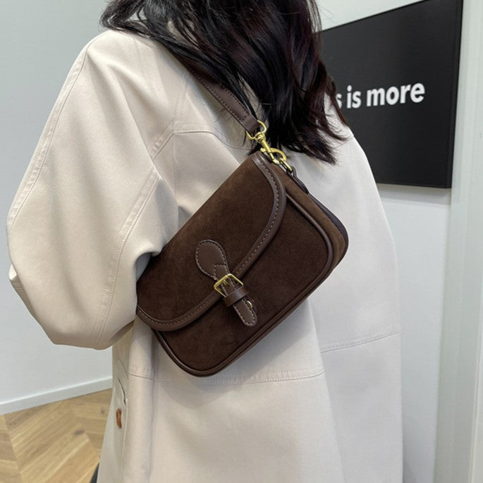 Bootara Women's Saddle Luxe Sling Bag - Matte Vintage Crossbody with Signature Buckle & Adjustable Wear