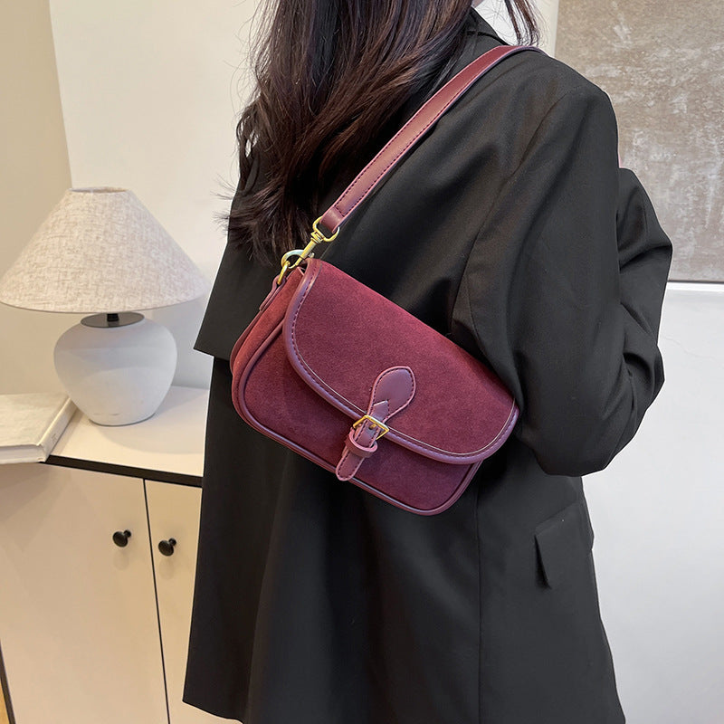 Bootara Women's Saddle Luxe Sling Bag - Matte Vintage Crossbody with Signature Buckle & Adjustable Wear