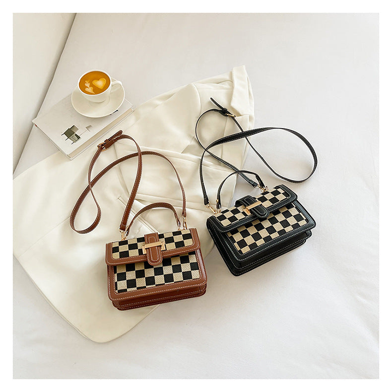 Bootara Women’s Stylish Houndstooth Checkered Crossbody Bag - Compact Square Shoulder Bag for Everyday Use