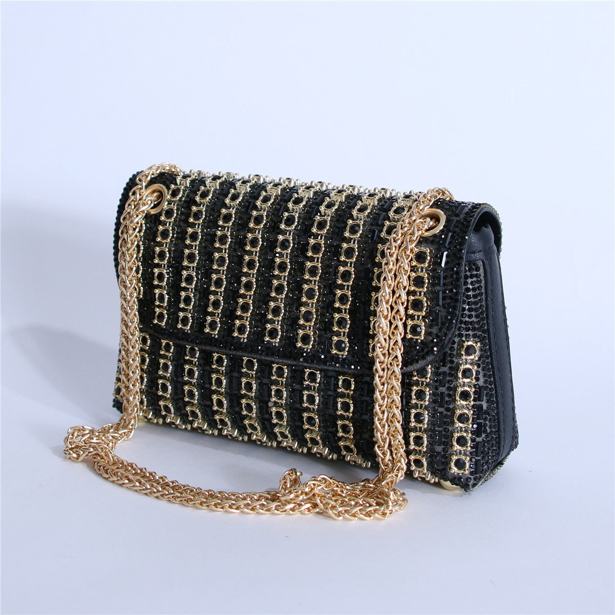 Bootara Women's Crystal-Embellished Evening Clutch – Women’s Adjustable Chain Strap Shoulder Bag for Galas, Parties & Luxury Events