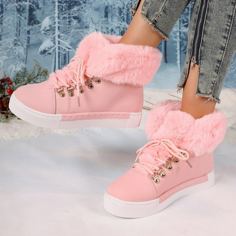 Bootara Women's Heritage Plush Snow Boot - Platform Winter Boots with Faux Fur Lining & Classic Lace-Up Design (US 5-10.5)