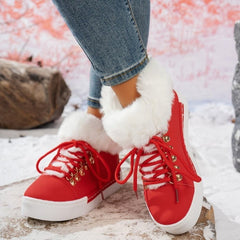Bootara Women's Heritage Plush Snow Boot - Platform Winter Boots with Faux Fur Lining & Classic Lace-Up Design (US 5-10.5)