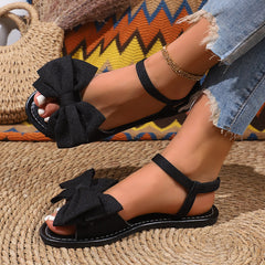 Bootara Women’s Grace Flat Sandals – Bow Detail Soft Sole Casual Beach Sandals (US 5–8.5)