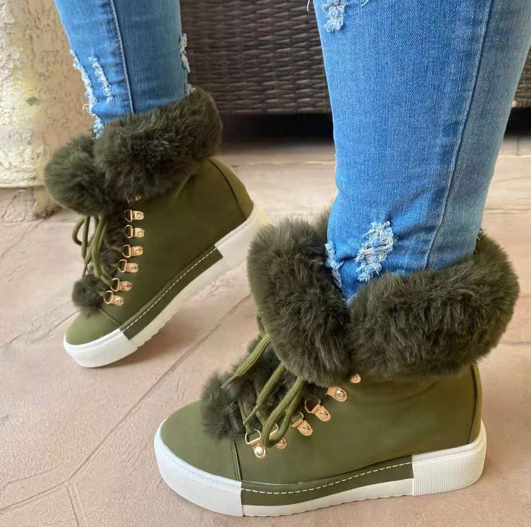 Bootara Women's Heritage Plush Snow Boot - Platform Winter Boots with Faux Fur Lining & Classic Lace-Up Design (US 5-10.5)