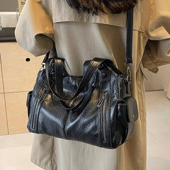 Bootara Women's Large-Capacity Vintage Tote Bag: Versatile High-End Shoulder and Handbag, Suitable for Crossbody Wear