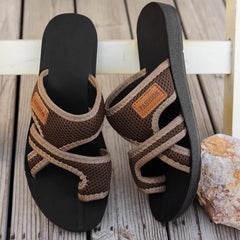 Bootara Women’s SunStep Flat Mesh Slide Sandals – Breathable Open-Toe Beach Shoes (US 5–10.5)