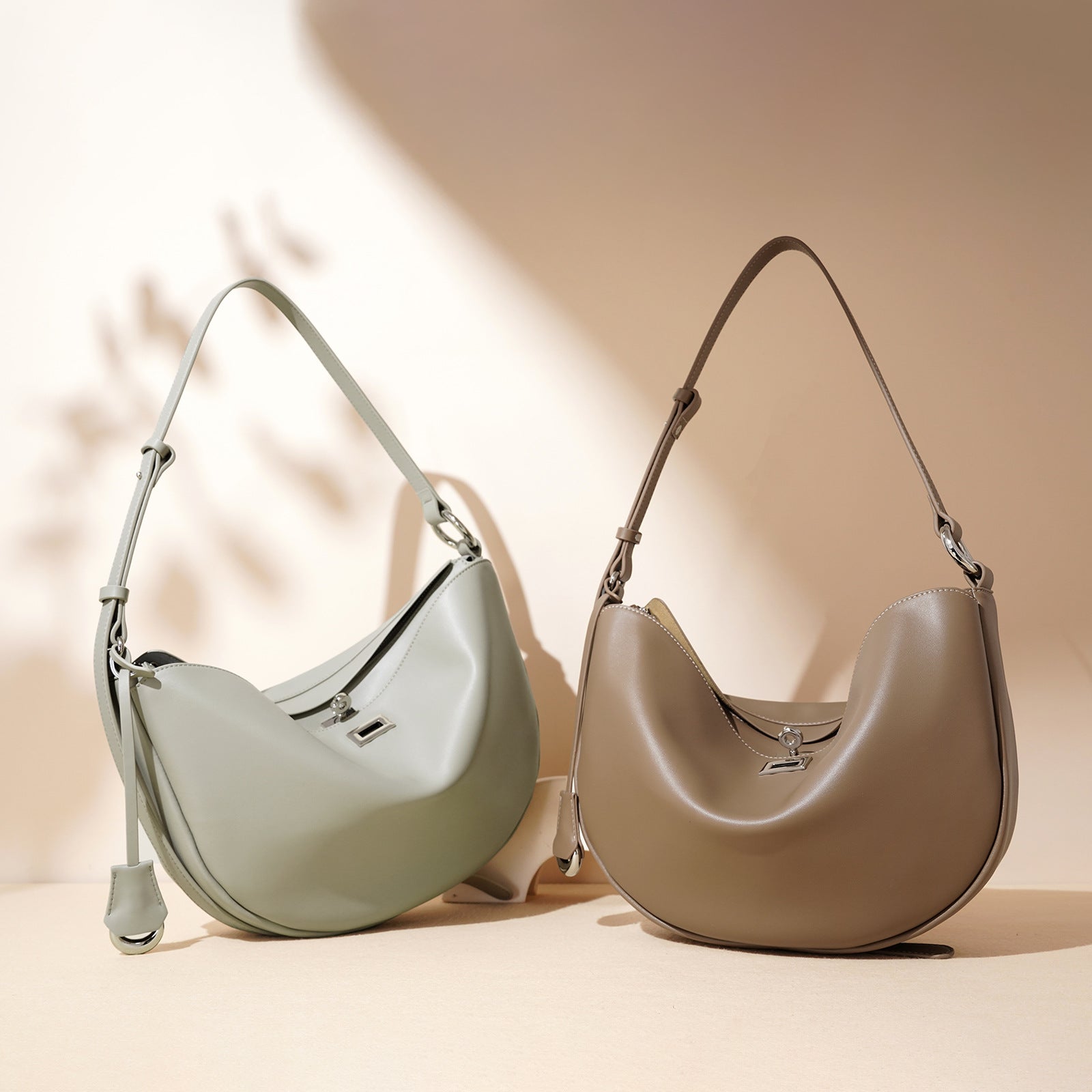 Bootara Women's Hush Rider Bucket — Genuine Leather Saddle Bag with Signature Lock Fastening & Convertible Shoulder Strap