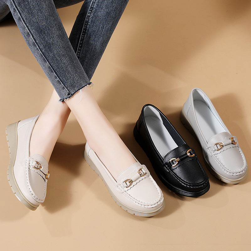 Bootara Women's CloudStep Split Leather Driving Moccasins - Slip-On Cushioned Flats for Commuting & Leisure