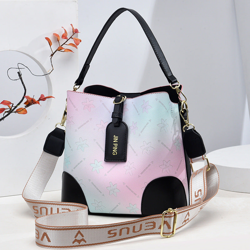 Bootara Women's Iridescent Prism Multi-Way Bucket Bag – Color-Shifting Rainbow Shoulder Crossbody Handbag
