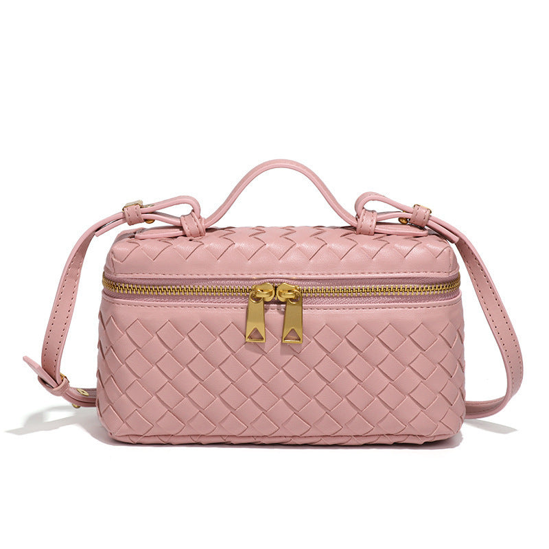 Bootara Women's Atelier Cube Carrier Bias-Weave Top Handle Bag with Convertible Strap