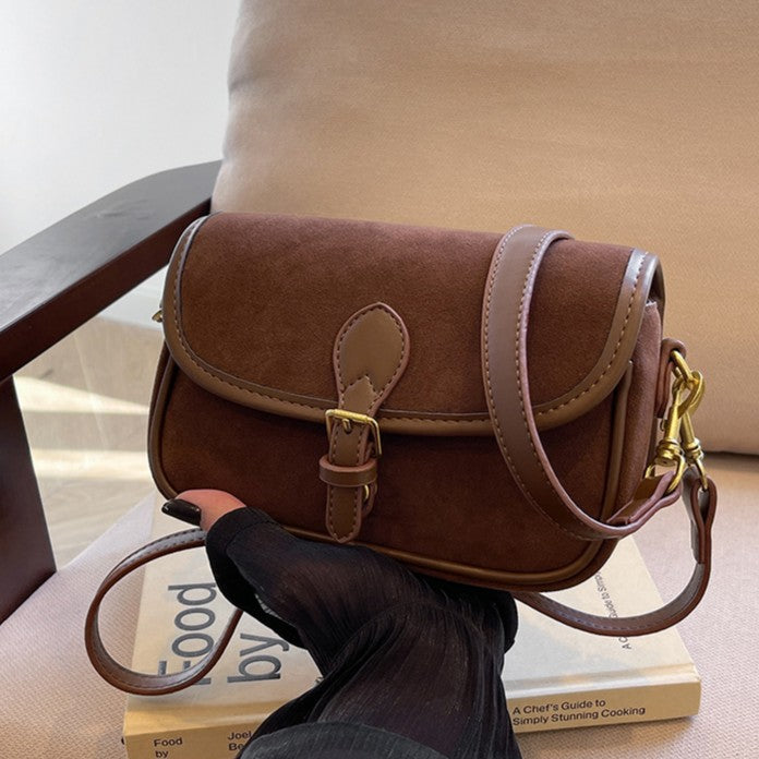 Bootara Women's Saddle Luxe Sling Bag - Matte Vintage Crossbody with Signature Buckle & Adjustable Wear