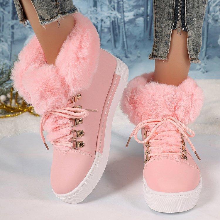 Bootara Women's Heritage Plush Snow Boot - Platform Winter Boots with Faux Fur Lining & Classic Lace-Up Design (US 5-10.5)