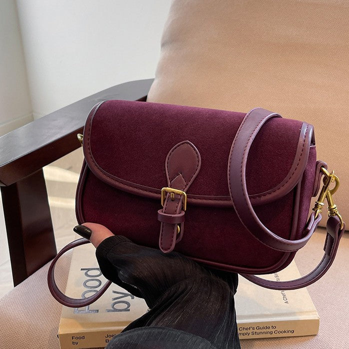 Bootara Women's Saddle Luxe Sling Bag - Matte Vintage Crossbody with Signature Buckle & Adjustable Wear