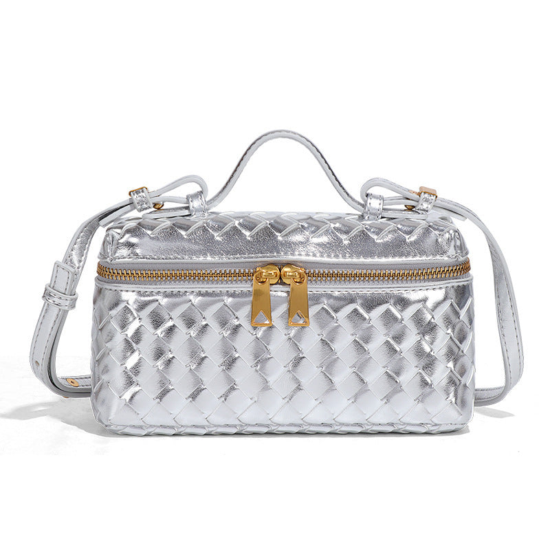 Bootara Women's Atelier Cube Carrier Bias-Weave Top Handle Bag with Convertible Strap