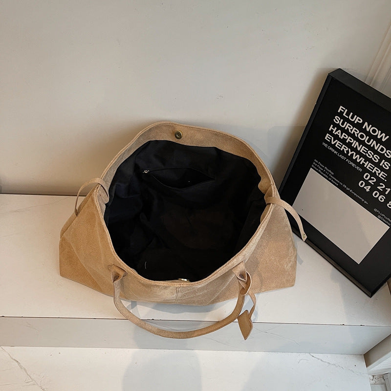 Bootara Women's  Luxe Suede Minimalist Tote Bag — Spacious Carryall with Curated Everyday Elegance